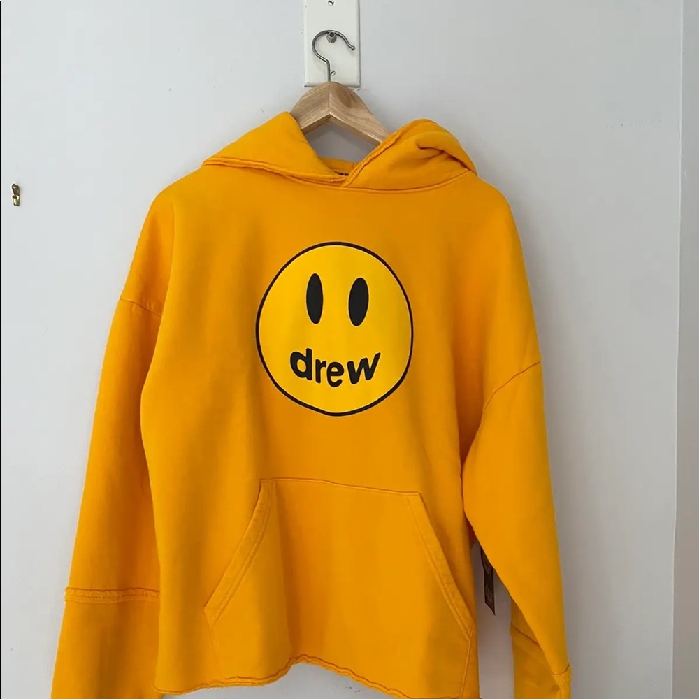 Large drew house yellow deconstructed hoodie